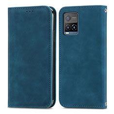 Funda de Cuero Cartera con Soporte Carcasa S04D para Vivo Y33s Azul