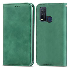 Funda de Cuero Cartera con Soporte Carcasa S04D para Vivo Y50 Verde