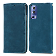 Funda de Cuero Cartera con Soporte Carcasa S04D para Vivo Y52 5G Azul