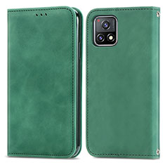 Funda de Cuero Cartera con Soporte Carcasa S04D para Vivo Y72 India Verde