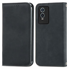 Funda de Cuero Cartera con Soporte Carcasa S04D para Vivo Y76s 5G Negro