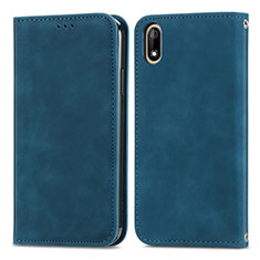 Funda de Cuero Cartera con Soporte Carcasa S04D para Wiko Jerry 4 Azul