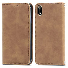 Funda de Cuero Cartera con Soporte Carcasa S04D para Wiko Jerry 4 Marron