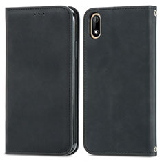 Funda de Cuero Cartera con Soporte Carcasa S04D para Wiko Jerry 4 Negro