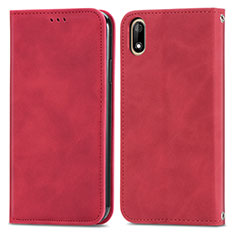 Funda de Cuero Cartera con Soporte Carcasa S04D para Wiko Jerry 4 Rojo