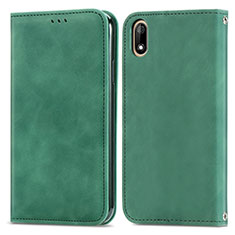 Funda de Cuero Cartera con Soporte Carcasa S04D para Wiko Jerry 4 Verde