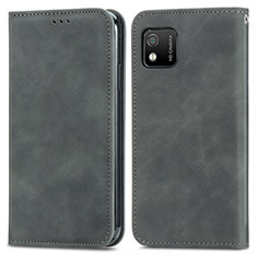 Funda de Cuero Cartera con Soporte Carcasa S04D para Wiko Y52 Gris