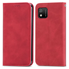 Funda de Cuero Cartera con Soporte Carcasa S04D para Wiko Y52 Rojo