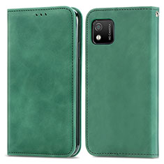 Funda de Cuero Cartera con Soporte Carcasa S04D para Wiko Y52 Verde