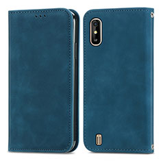 Funda de Cuero Cartera con Soporte Carcasa S04D para Wiko Y81 Azul