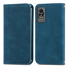 Funda de Cuero Cartera con Soporte Carcasa S04D para Xiaomi Civi 1S 5G Azul