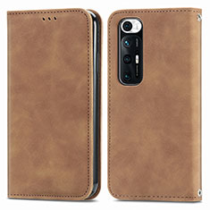 Funda de Cuero Cartera con Soporte Carcasa S04D para Xiaomi Mi 10S 5G Marron