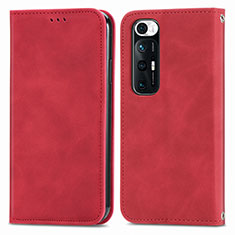 Funda de Cuero Cartera con Soporte Carcasa S04D para Xiaomi Mi 10S 5G Rojo