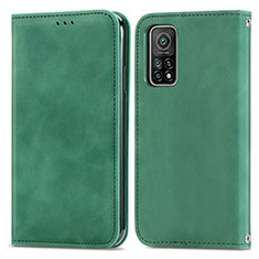 Funda de Cuero Cartera con Soporte Carcasa S04D para Xiaomi Mi 10T 5G Verde