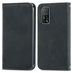 Funda de Cuero Cartera con Soporte Carcasa S04D para Xiaomi Mi 10T Pro 5G Negro