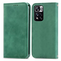 Funda de Cuero Cartera con Soporte Carcasa S04D para Xiaomi Mi 11i 5G (2022) Verde