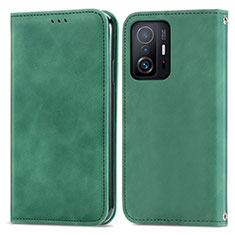 Funda de Cuero Cartera con Soporte Carcasa S04D para Xiaomi Mi 11T Pro 5G Verde