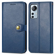 Funda de Cuero Cartera con Soporte Carcasa S04D para Xiaomi Mi 12 5G Azul