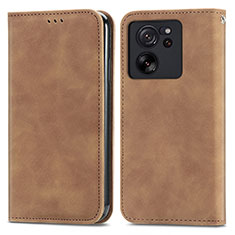 Funda de Cuero Cartera con Soporte Carcasa S04D para Xiaomi Mi 13T 5G Marron