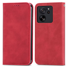 Funda de Cuero Cartera con Soporte Carcasa S04D para Xiaomi Mi 13T 5G Rojo