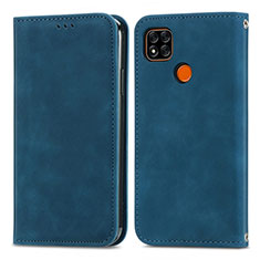 Funda de Cuero Cartera con Soporte Carcasa S04D para Xiaomi POCO C3 Azul