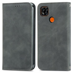 Funda de Cuero Cartera con Soporte Carcasa S04D para Xiaomi POCO C3 Gris