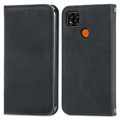 Funda de Cuero Cartera con Soporte Carcasa S04D para Xiaomi POCO C3 Negro