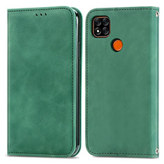 Funda de Cuero Cartera con Soporte Carcasa S04D para Xiaomi POCO C3 Verde