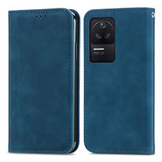 Funda de Cuero Cartera con Soporte Carcasa S04D para Xiaomi Poco F4 5G Azul