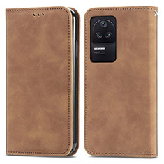 Funda de Cuero Cartera con Soporte Carcasa S04D para Xiaomi Poco F4 5G Marron