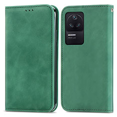 Funda de Cuero Cartera con Soporte Carcasa S04D para Xiaomi Poco F4 5G Verde