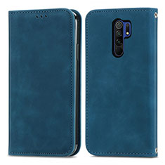 Funda de Cuero Cartera con Soporte Carcasa S04D para Xiaomi Poco M2 Azul