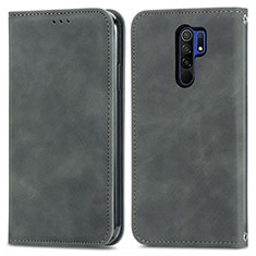 Funda de Cuero Cartera con Soporte Carcasa S04D para Xiaomi Poco M2 Gris