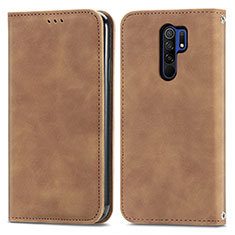 Funda de Cuero Cartera con Soporte Carcasa S04D para Xiaomi Poco M2 Marron