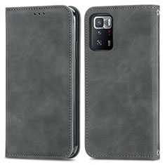 Funda de Cuero Cartera con Soporte Carcasa S04D para Xiaomi Poco X3 GT 5G Gris