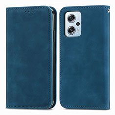 Funda de Cuero Cartera con Soporte Carcasa S04D para Xiaomi Poco X4 GT 5G Azul