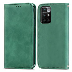 Funda de Cuero Cartera con Soporte Carcasa S04D para Xiaomi Redmi 10 (2022) Verde