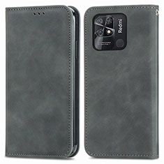 Funda de Cuero Cartera con Soporte Carcasa S04D para Xiaomi Redmi 10C 4G Gris