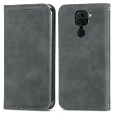 Funda de Cuero Cartera con Soporte Carcasa S04D para Xiaomi Redmi 10X 4G Gris