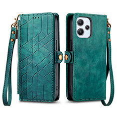 Funda de Cuero Cartera con Soporte Carcasa S04D para Xiaomi Redmi 12 4G Verde