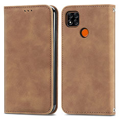 Funda de Cuero Cartera con Soporte Carcasa S04D para Xiaomi Redmi 9C Marron