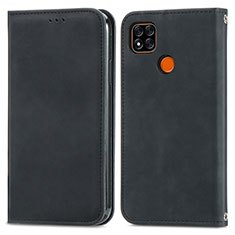 Funda de Cuero Cartera con Soporte Carcasa S04D para Xiaomi Redmi 9C Negro