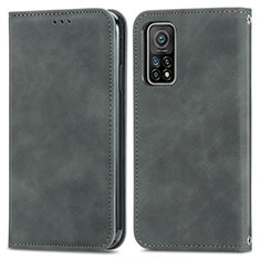 Funda de Cuero Cartera con Soporte Carcasa S04D para Xiaomi Redmi K30S 5G Gris