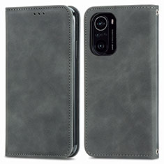 Funda de Cuero Cartera con Soporte Carcasa S04D para Xiaomi Redmi K40 5G Gris