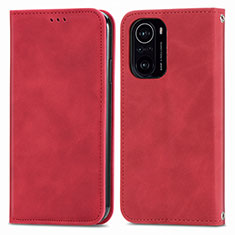 Funda de Cuero Cartera con Soporte Carcasa S04D para Xiaomi Redmi K40 5G Rojo