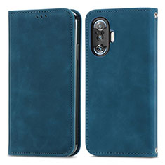 Funda de Cuero Cartera con Soporte Carcasa S04D para Xiaomi Redmi K40 Gaming 5G Azul