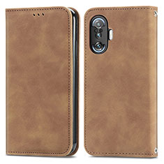 Funda de Cuero Cartera con Soporte Carcasa S04D para Xiaomi Redmi K40 Gaming 5G Marron