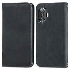 Funda de Cuero Cartera con Soporte Carcasa S04D para Xiaomi Redmi K40 Gaming 5G Negro