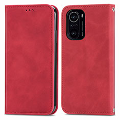 Funda de Cuero Cartera con Soporte Carcasa S04D para Xiaomi Redmi K40 Pro+ Plus 5G Rojo