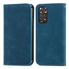 Funda de Cuero Cartera con Soporte Carcasa S04D para Xiaomi Redmi Note 11 4G (2022) Azul